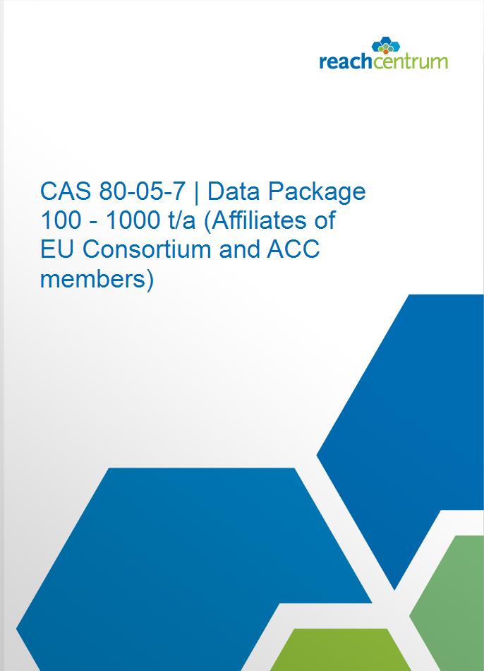 CAS 80-05-7 | Data Package 100 - 1000 t/a (Affiliates of EU Consortium and ACC members)